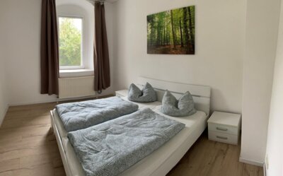 Schlafzimmer in der Ferienwohnung Klosterblick