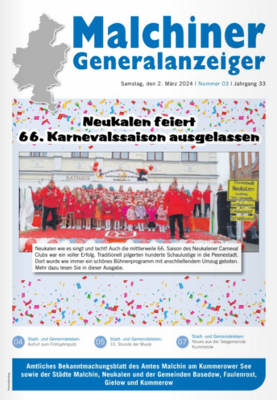 Vorschaubild Malchiner Generalanzeiger