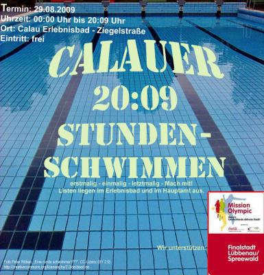 Foto zu Meldung: Calau schwimmt 20:09 im Freien