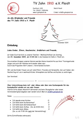 Einladung zur Weihnachtsfeier (Bild vergrößern)