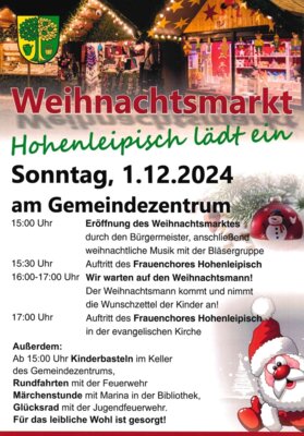 Hohenleipisch lädt zum Weihnachtsmarkt ein (Bild vergrößern)