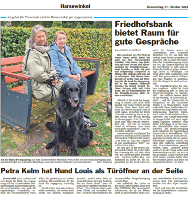 Friedhofsbank Die Glocke vom 31.10.2024 (Bild vergr&ouml;&szlig;ern)