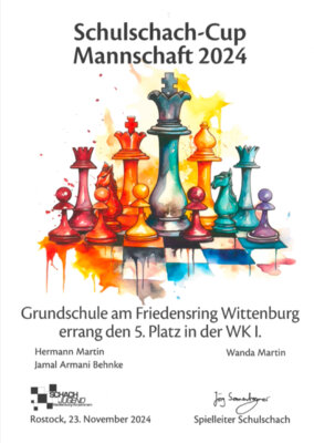 Foto zur Meldung: Grundschule erringt 5. Platz beim Schulschach-Cup 2024