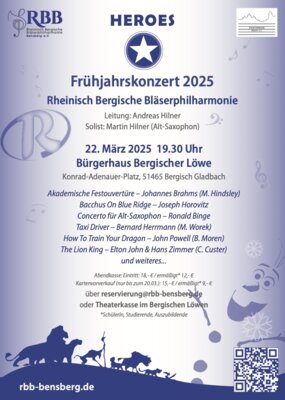 Meldung: Frühjahrskonzert der Rheinisch Bergischen Bläserphilharmonie Bensberg