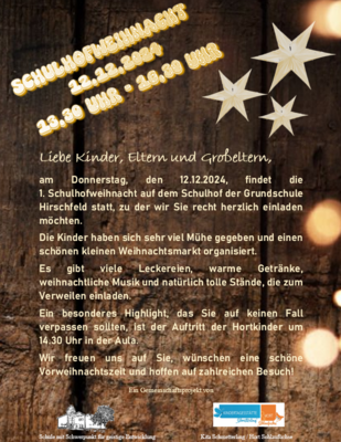 Meldung: 1. Schulhofweihnacht