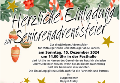 Einladung zur Seniorenadventsfeier (Bild vergrößern)