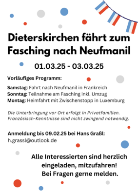 Dieterskirchen fährt zum Fasching nach Neufmanil