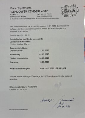 Foto zur Meldung: Schließzeiten für 2025