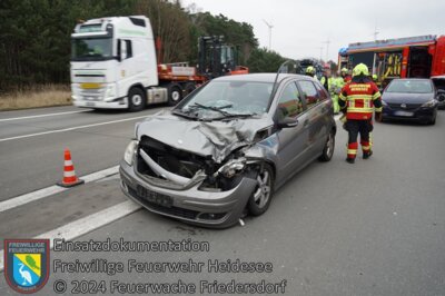 Meldung: Einsatz 113/2024 | PKW unter LKW | BAB 10 AD Spreeau - AS Niederlehme