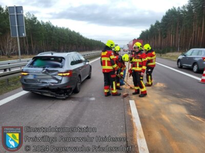 Meldung: Einsatz 118/2024 | VU PKW - PKW | BAB 12 AS Friedersdorf - AS Storkow