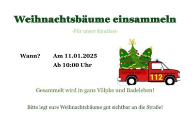 Weihnachtsbäume werden eingesammelt (Bild vergrößern)