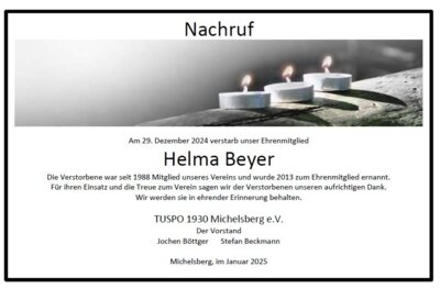 Nachruf Helma Beyer