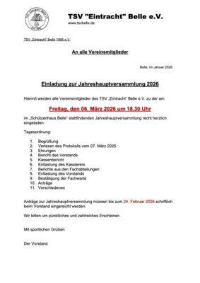 Jahreshauptversammlung 06.03.2026