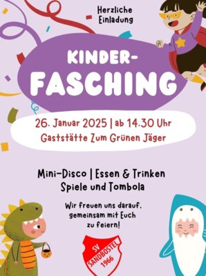 Kinderfasching am 26.01.2025 ab 14:30 Uhr