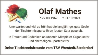 Jahresbericht der Tischtennis-Sparte