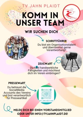 Unterstützung im Vorstand gesucht (Bild vergrößern)