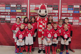 Fußballkids der SG Schmogrow/ Fehrow beim Spiel Energie Cottbus gegen Dynamo Dresden