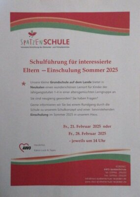 Schulführung für interessierte Eltern-Einschulung 2025
