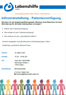 Infoveranstaltung Patientenverfügung