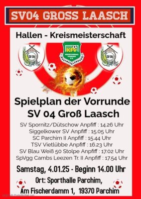 Foto zur Meldung: Gross Laasch - 04.01.2025 - Hallen- Kreismeisterschaft - Fussball
