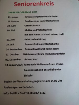 Seniorenkreis: Jahresprogramm 2025 + Januar 2026