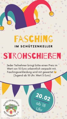 Fasching im Schützenkeller - Strohschießen (Bild vergrößern)