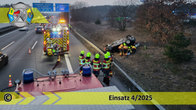 Meldung: Einsatz 4/2025 | PKW überschlagen | BAB 10 AD Spreeau - AS Niederlehme