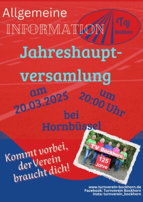 Jahreshauptversammlung 20.03.2025