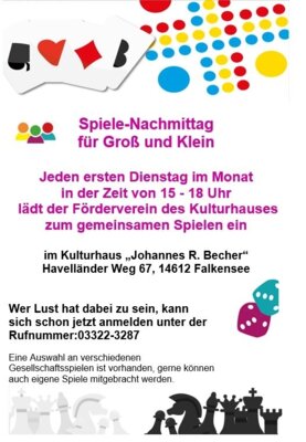 Spielenachmittag am 4.03.2025 von 15-18 Uhr