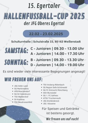 15. Egertaler Hallencup am 22./23. Februar 2025 (Bild vergrößern)