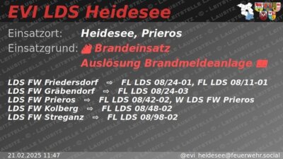Meldung: Einsatz 8/2025 | Auslösung Brandmeldeanlage | Prieros An der Dahmebrücke