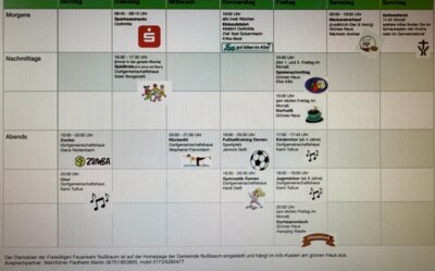 Foto zur Meldung: Nußbaums Wochenplan - Was passiert wann wo?