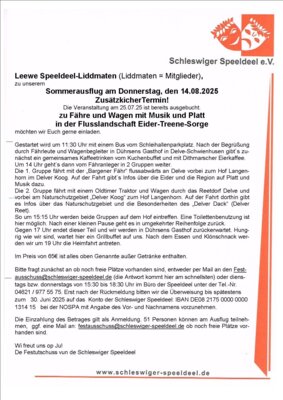 Foto zur Meldung: Einladung an alle Mitglieder - zweiter Termin Ausflug Eider
