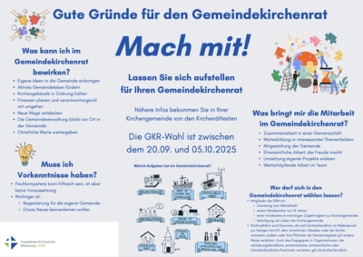 Wahl zum Gemeindekirchenrat - Kandidaten gesucht