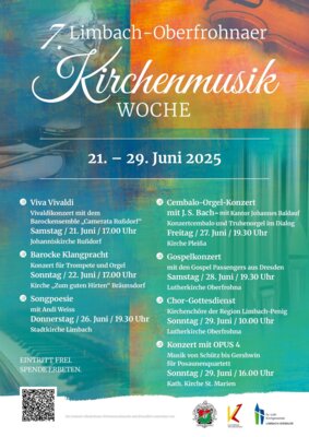 7. LIMBACH-OBERFROHNAER KIRCHENMUSIKWOCHE 21.06. bis 29.06.2025