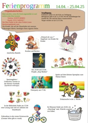 Meldung: Tolles Ferienprogramm im Hort...