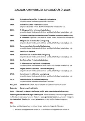 Alle Veranstaltungen in der Gemeinde