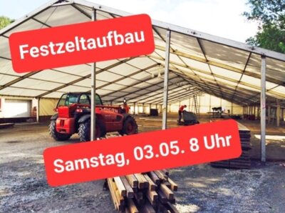 Festzeltaufbau am 03.05.2025 08:00 Uhr