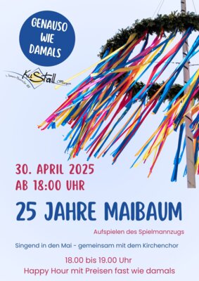 Veranstaltung der Kulturgemeinschaft - Maibaumaufstellung am 30.04.2025 um 18 Uhr (Bild vergr&ouml;&szlig;ern)
