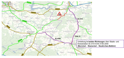 Staatsstraße 2150, Rötz – Bauamtsgrenze Schwandorf Vollsperrung ab Dienstag, den 13. Mai 2025