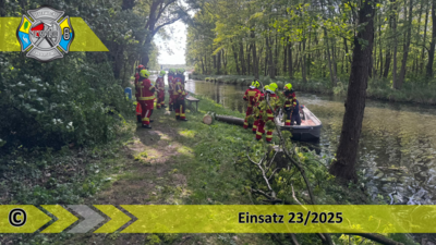 Meldung: Einsatz 23/2025 | Baum in Kanal | Wolzig Friedersdorfer Straße
