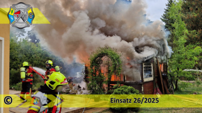 Meldung: Einsatz 26/2025 | Schuppen in Vollbrand | Bindow Mariannenstraße