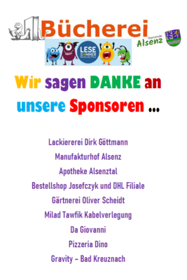 Meldung: Lesesommer 2025 - Sponsoren & Gewinne