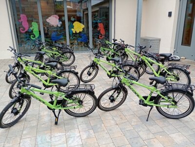 Fahrradtraining auf dem Pausenhof