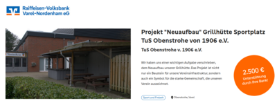 Meldung: Projektstart "Neuaufbau" Grillhütte am Sportplatz