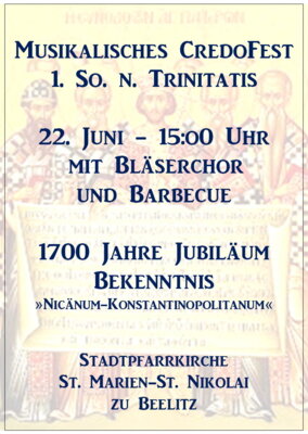 Foto zur Meldung: CredoFest am 22.o6.2025 - 15 Uhr - 1700 Jahre Bekenntnis zu Nicäa