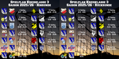 Spielplan Kreisklasse 3 2025/26 (Bild vergr&ouml;&szlig;ern)