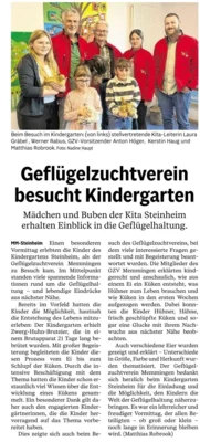Meldung: Geflügelzuchtverein Memmingen besucht Kindergarten