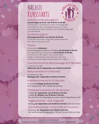 Das neue Programm der Familienschmiede Neukalen ist da!