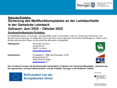 Sicherung des Multifunktionsplatzes an der Leimbachhalle